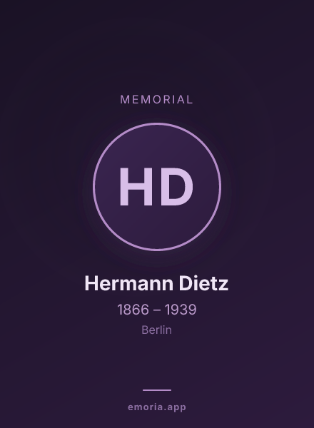 Memorial portrait of Hermann Dietz