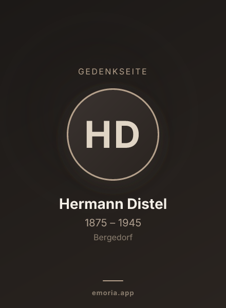 Gedenkportrait von Hermann Distel