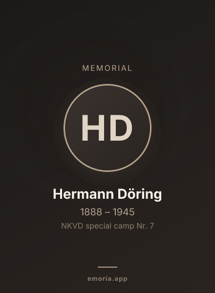 Memorial portrait of Hermann Döring