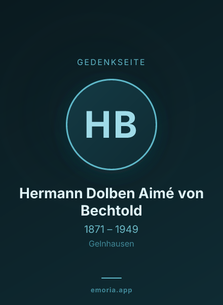 Gedenkportrait von Hermann Dolben Aimé von Bechtold
