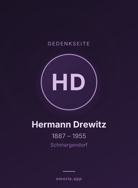 Gedenkportrait von Hermann Drewitz