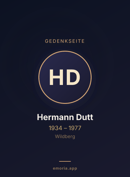 Gedenkportrait von Hermann Dutt