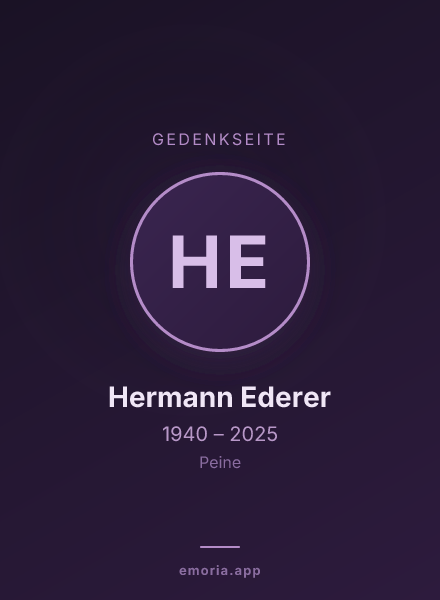 Gedenkportrait von Hermann Ederer