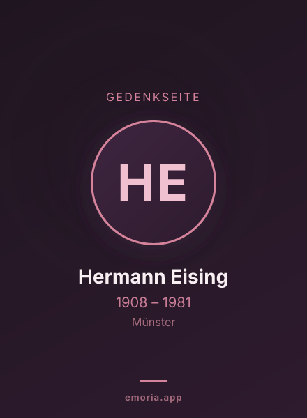 Gedenkportrait von Hermann Eising