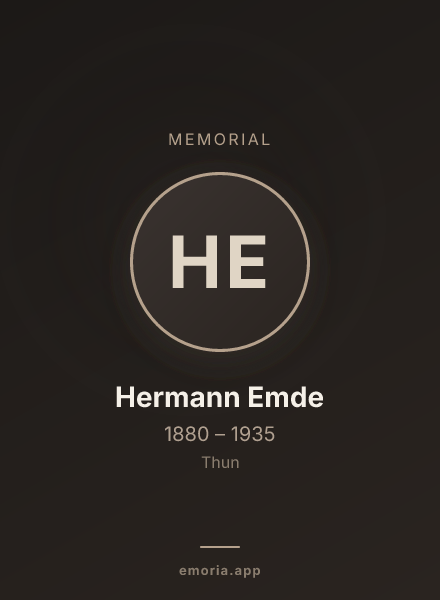 Memorial portrait of Hermann Emde