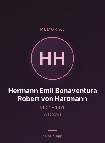 Memorial portrait of Hermann Emil Bonaventura Robert von Hartmann