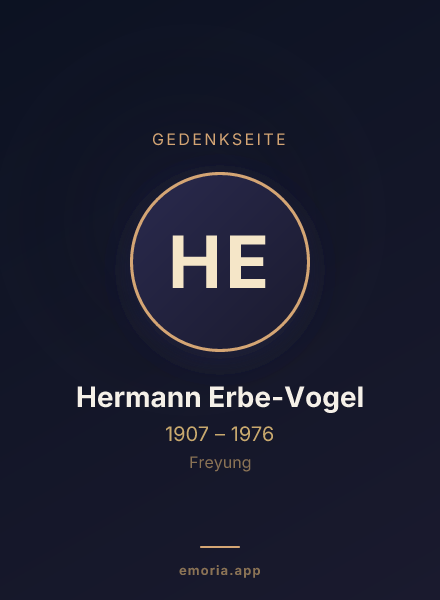 Gedenkportrait von Hermann Erbe-Vogel