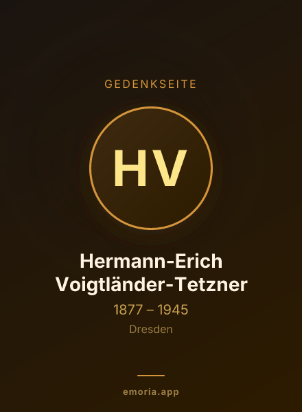 Gedenkportrait von Hermann-Erich Voigtländer-Tetzner