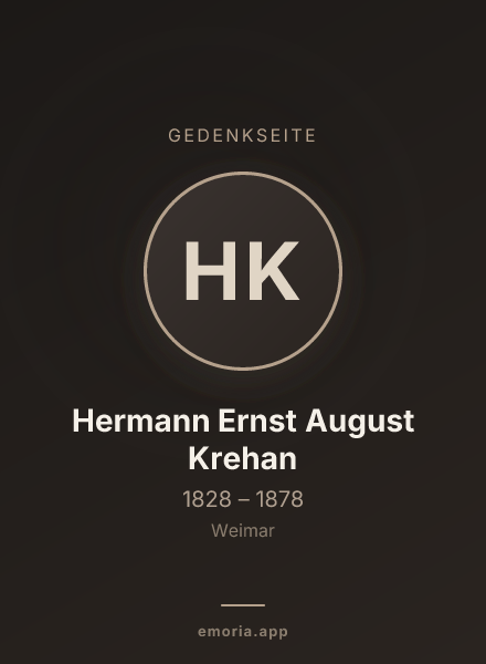Gedenkportrait von Hermann Ernst August Krehan