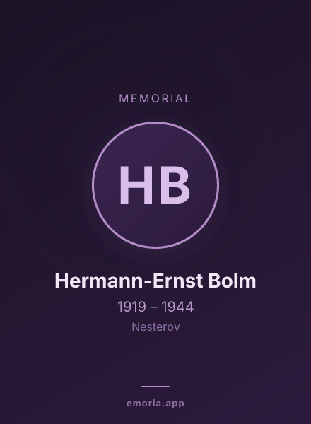 Memorial portrait of Hermann-Ernst Bolm
