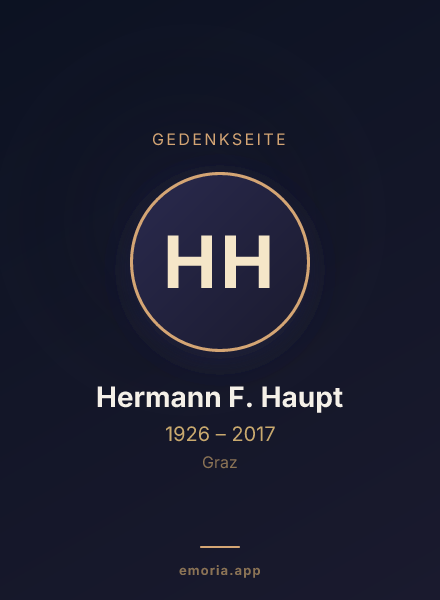Gedenkportrait von Hermann F. Haupt