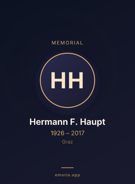 Memorial portrait of Hermann F. Haupt