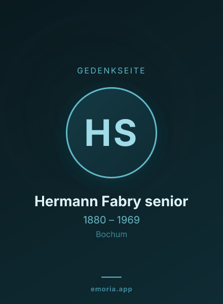 Gedenkportrait von Hermann Fabry senior