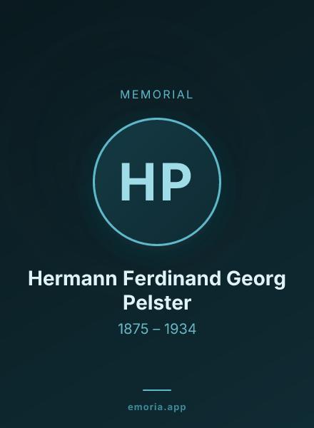 Memorial portrait of Hermann Ferdinand Georg Pelster