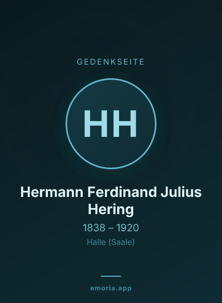Gedenkportrait von Hermann Ferdinand Julius Hering