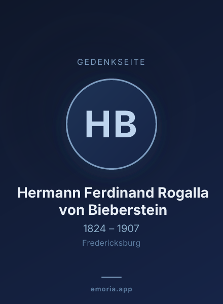 Gedenkportrait von Hermann Ferdinand Rogalla von Bieberstein