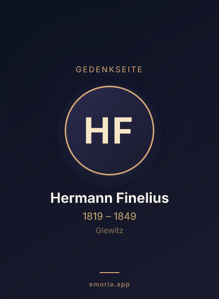 Gedenkportrait von Hermann Finelius