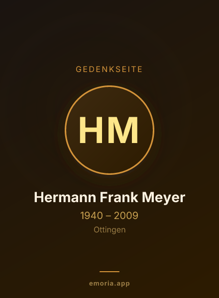 Gedenkportrait von Hermann Frank Meyer