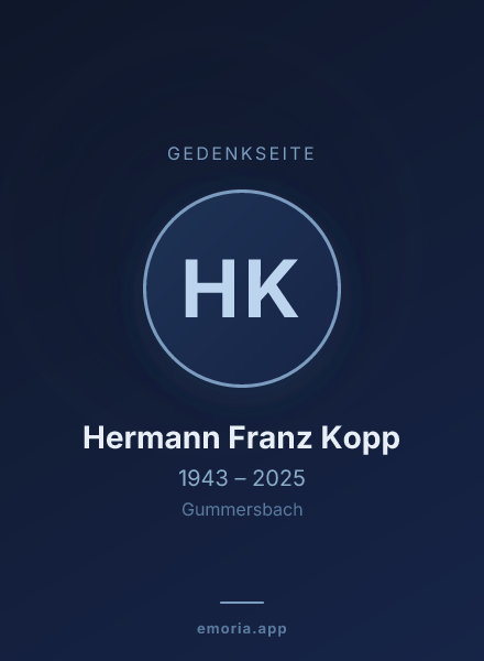 Gedenkportrait von Hermann Franz Kopp