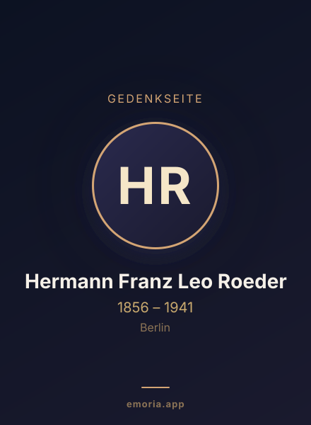 Gedenkportrait von Hermann Franz Leo Roeder