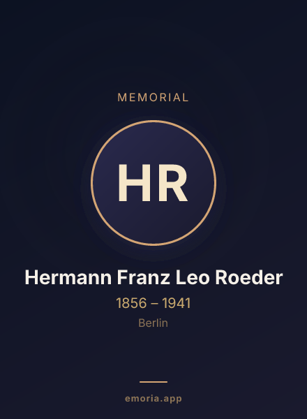Memorial portrait of Hermann Franz Leo Roeder