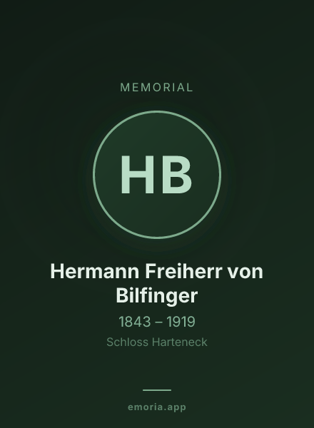 Memorial portrait of Hermann Freiherr von Bilfinger
