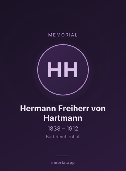 Memorial portrait of Hermann Freiherr von Hartmann
