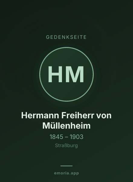 Gedenkportrait von Hermann Freiherr von Müllenheim