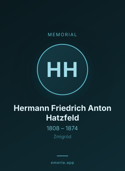 Memorial portrait of Hermann Friedrich Anton Hatzfeld