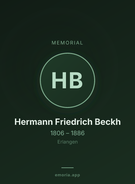 Memorial portrait of Hermann Friedrich Beckh