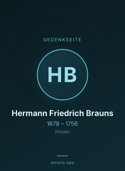 Gedenkportrait von Hermann Friedrich Brauns