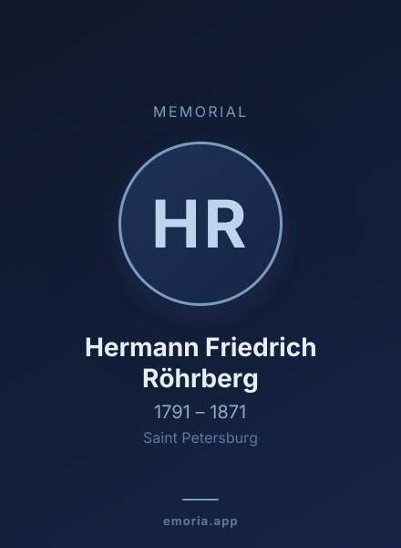 Memorial portrait of Hermann Friedrich Röhrberg