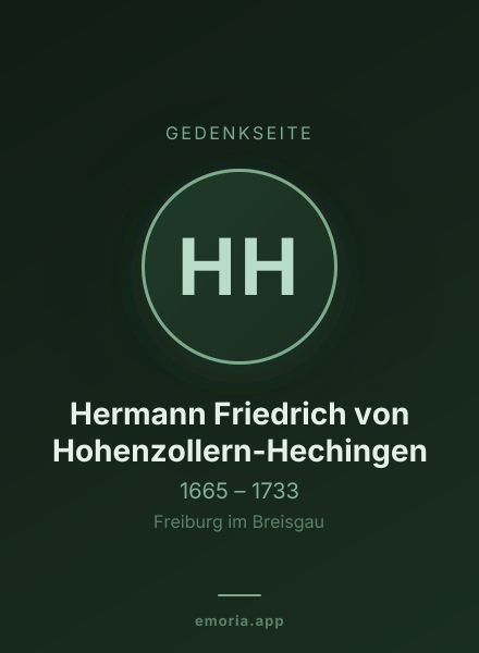 Gedenkportrait von Hermann Friedrich von Hohenzollern-Hechingen