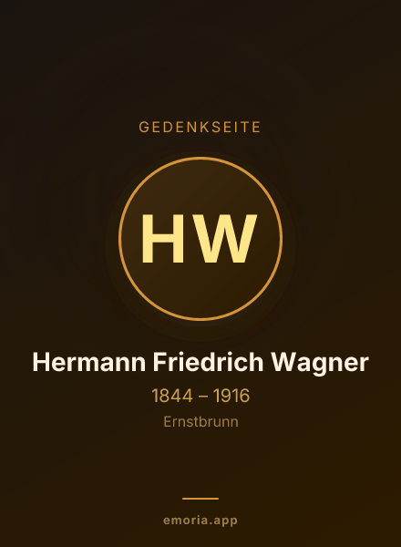 Gedenkportrait von Hermann Friedrich Wagner