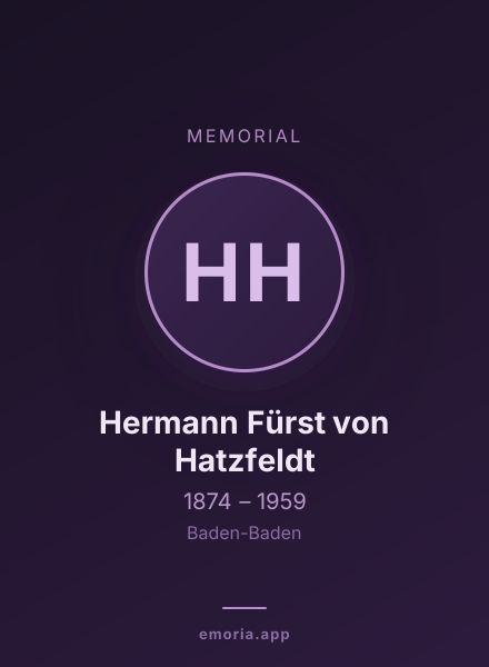 Memorial portrait of Hermann Fürst von Hatzfeldt