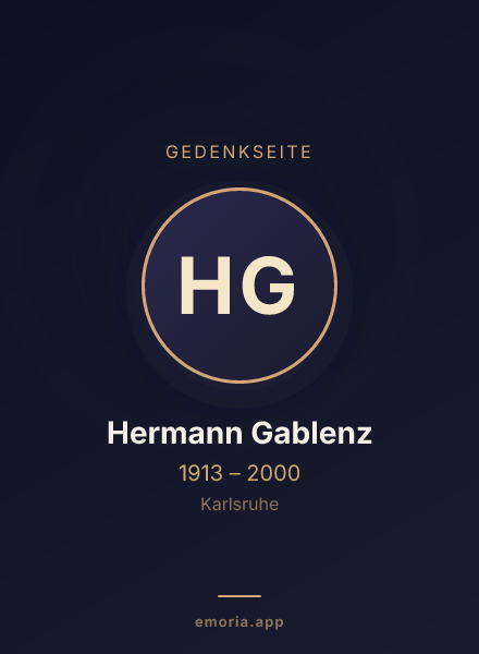 Gedenkportrait von Hermann Gablenz