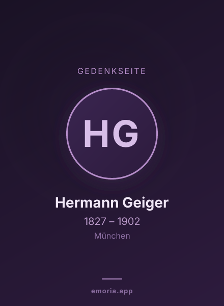 Gedenkportrait von Hermann Geiger