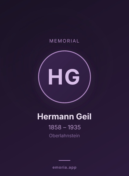 Memorial portrait of Hermann Geil