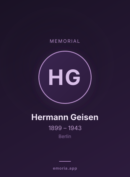 Memorial portrait of Hermann Geisen