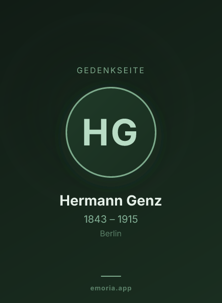 Gedenkportrait von Hermann Genz