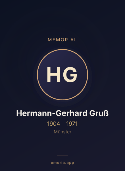 Memorial portrait of Hermann-Gerhard Gruß