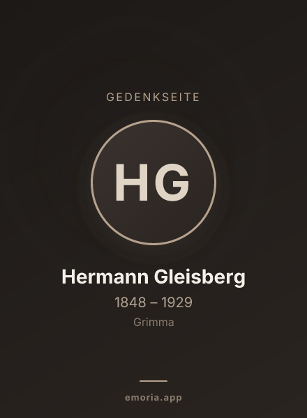 Gedenkportrait von Hermann Gleisberg