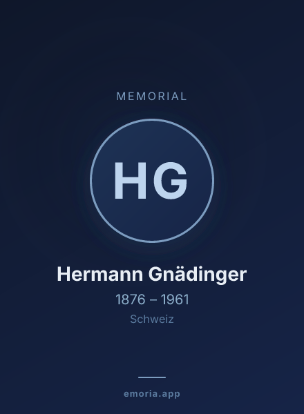 Memorial portrait of Hermann Gnädinger