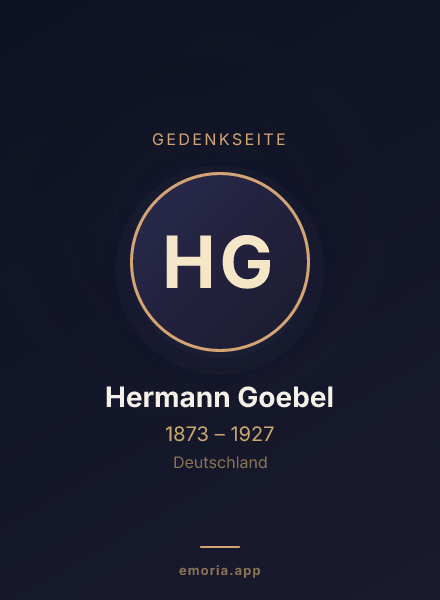 Gedenkportrait von Hermann Goebel