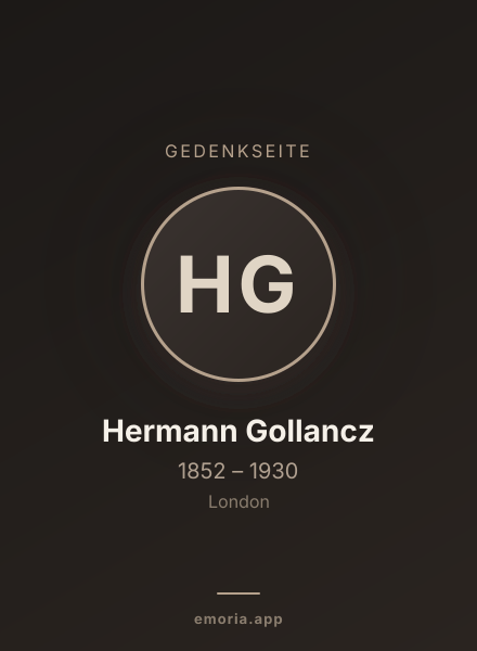 Gedenkportrait von Hermann Gollancz
