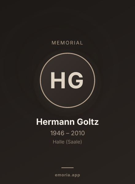Memorial portrait of Hermann Goltz