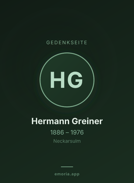 Gedenkportrait von Hermann Greiner