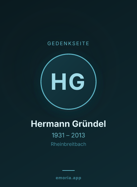 Gedenkportrait von Hermann Gründel