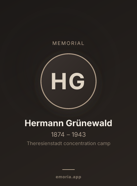 Memorial portrait of Hermann Grünewald