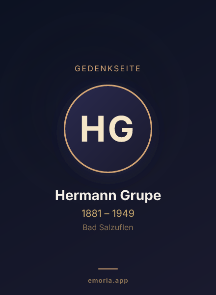 Gedenkportrait von Hermann Grupe
